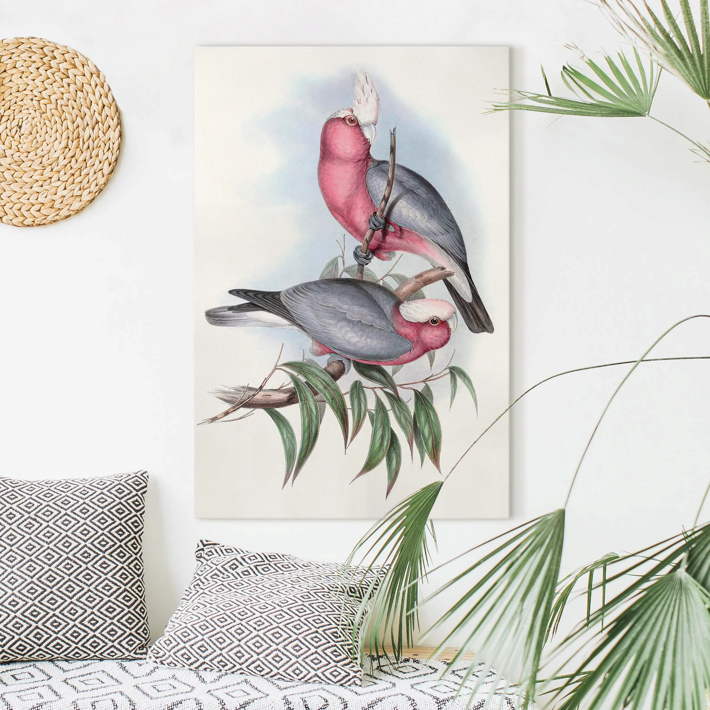 Leinwandbild Tiere - Hochformat Pastell Papageien II günstig online kaufen