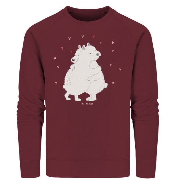 Mr. & Mrs. Panda Longpullover Größe XL Eisbär Umarmen - Burgundy - Geschenk günstig online kaufen