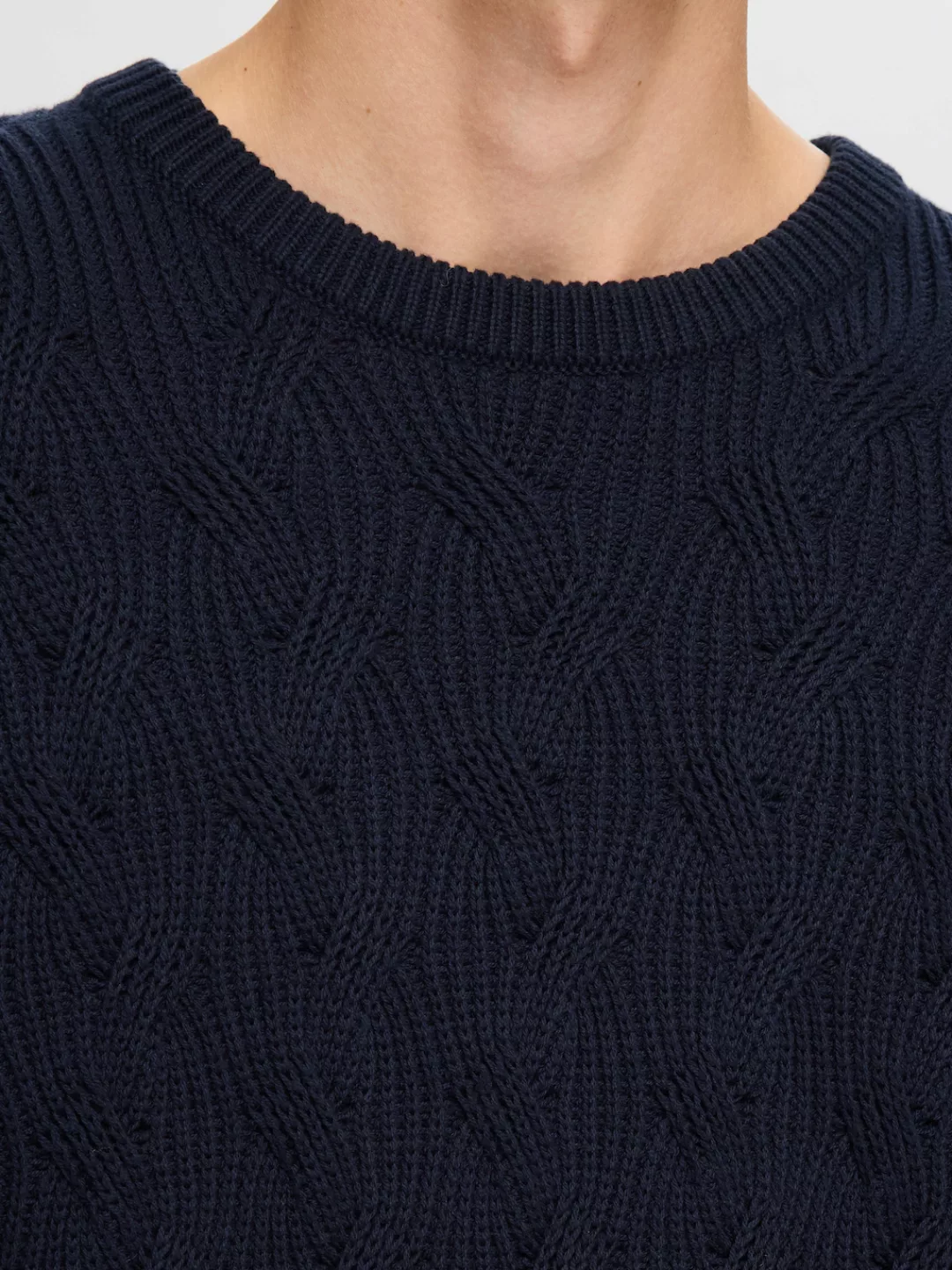 SELECTED HOMME Strickpullover "SLHCALLIS LS KNIT CABLE CREW NECK NOOS" günstig online kaufen