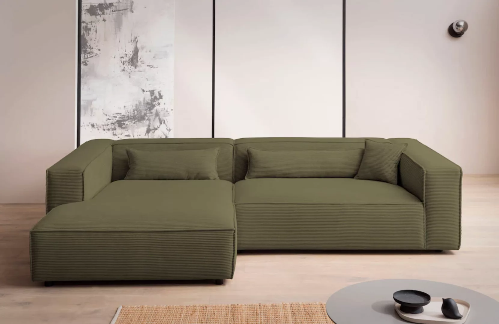 LeGer Home by Lena Gercke Ecksofa "PIARA XXL, Big-Sofa in Cord oder Leineno günstig online kaufen