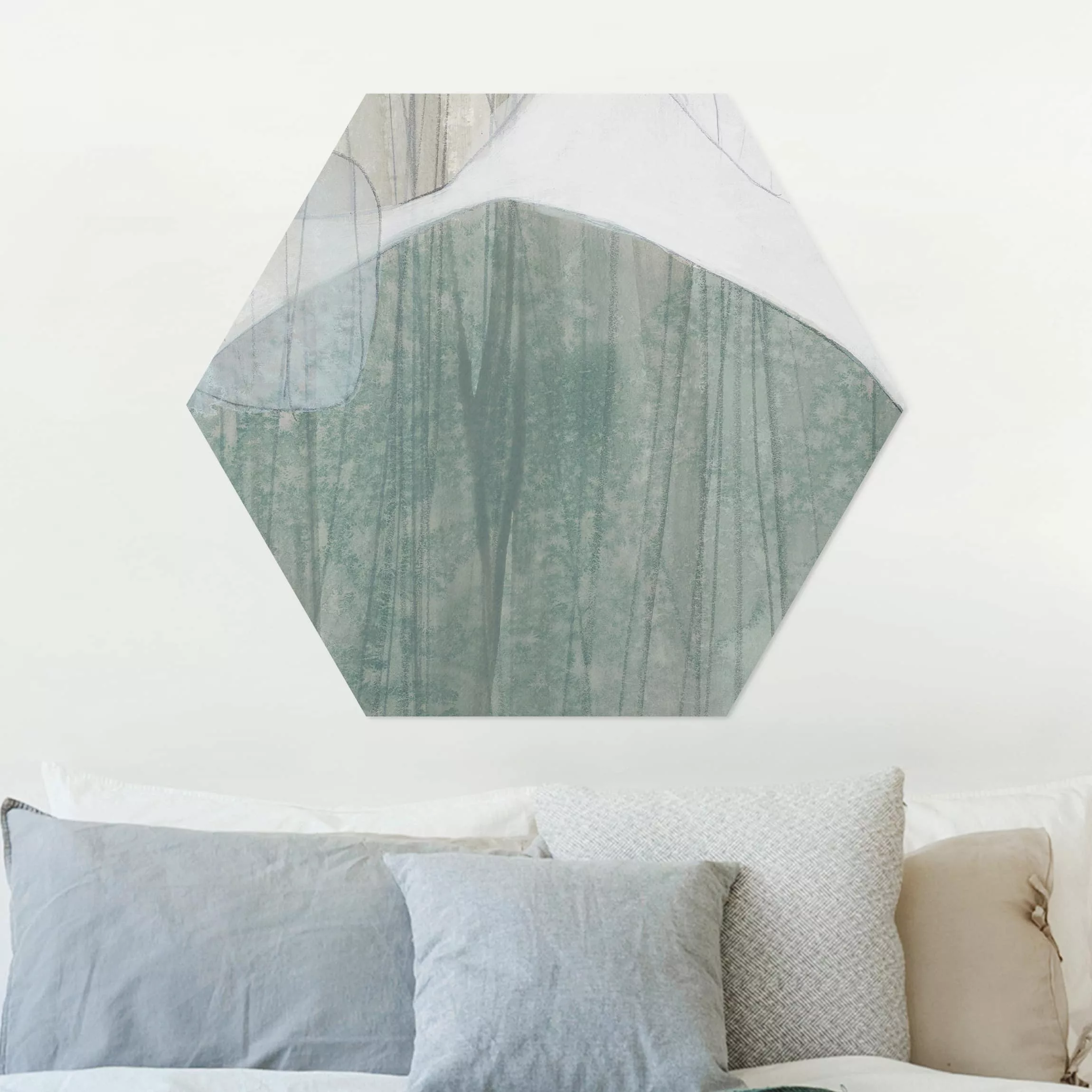 Hexagon-Alu-Dibond Bild Abstrakt Jadesteine I günstig online kaufen