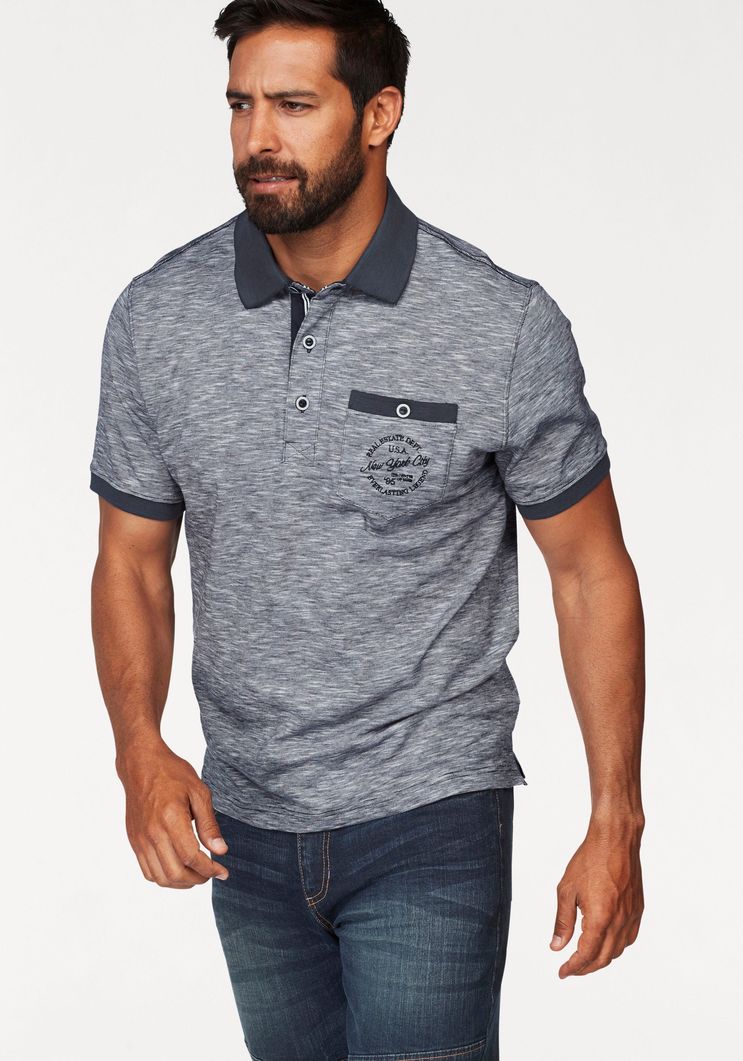 Mans World Poloshirt, in melierter Optik günstig online kaufen