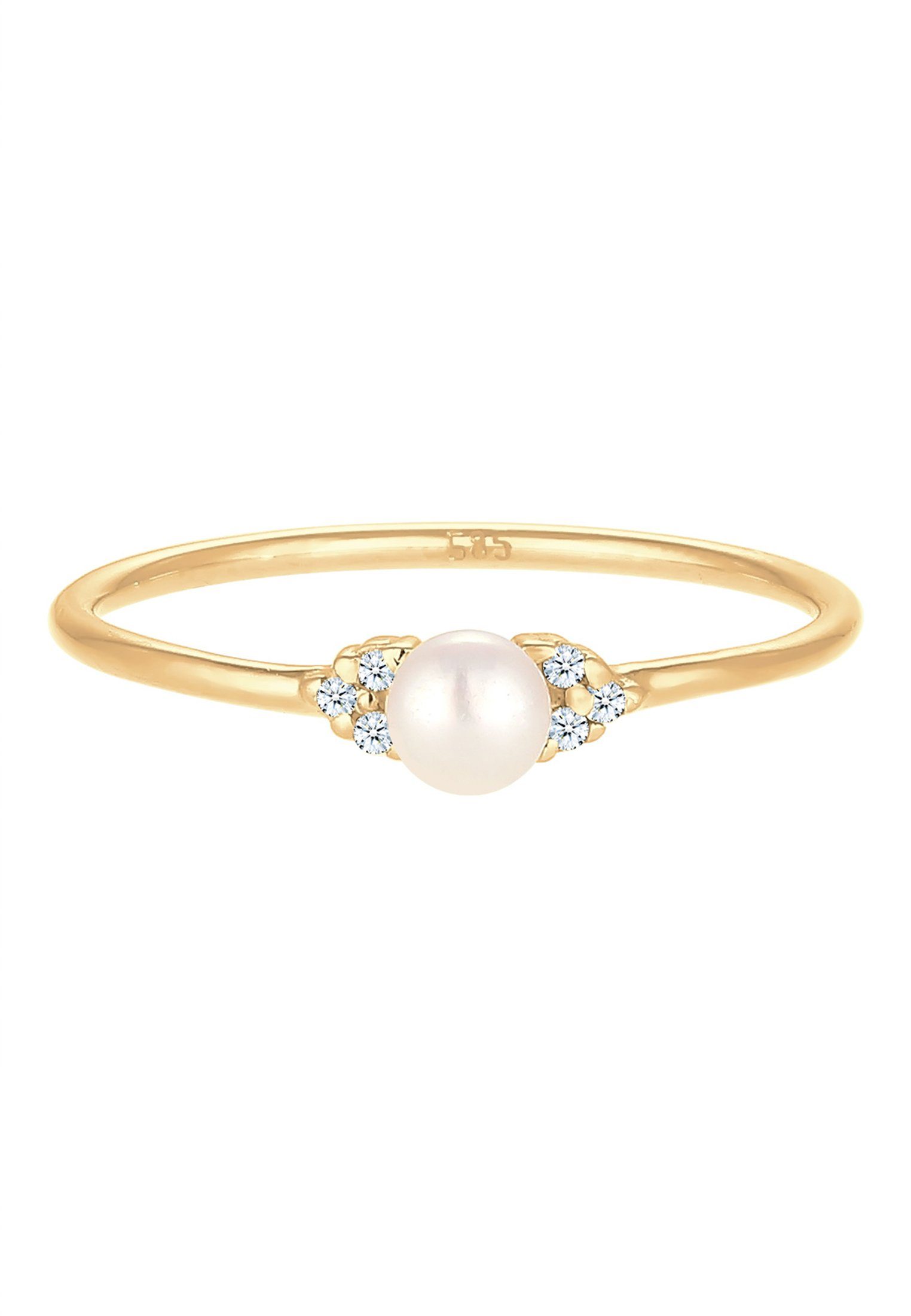 Elli DIAMONDS Verlobungsring Süßwasserperle Diamant Brillantschliff günstig online kaufen
