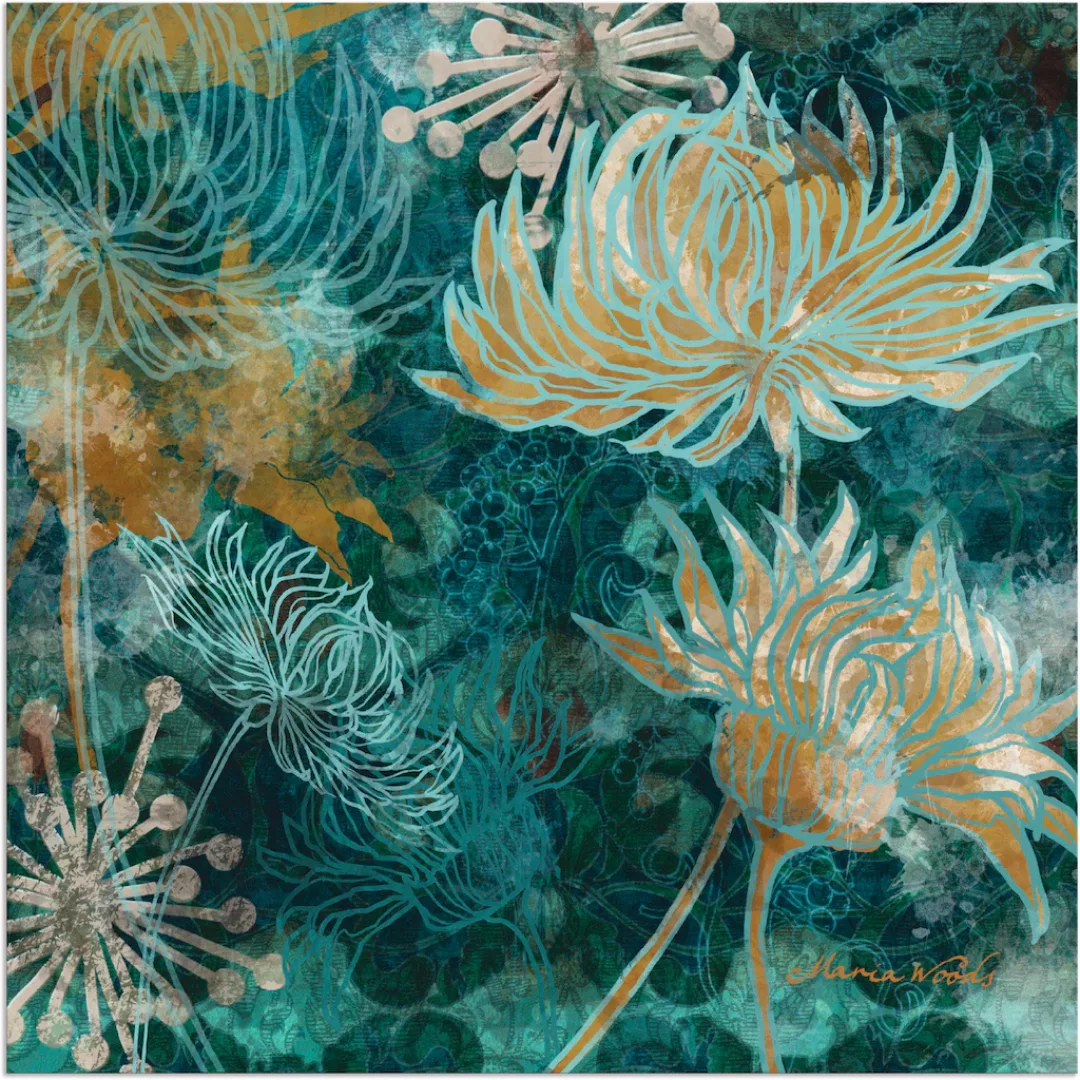 Artland Wandbild "Blaue Chrysanthemen I", Blumen, (1 St.) günstig online kaufen