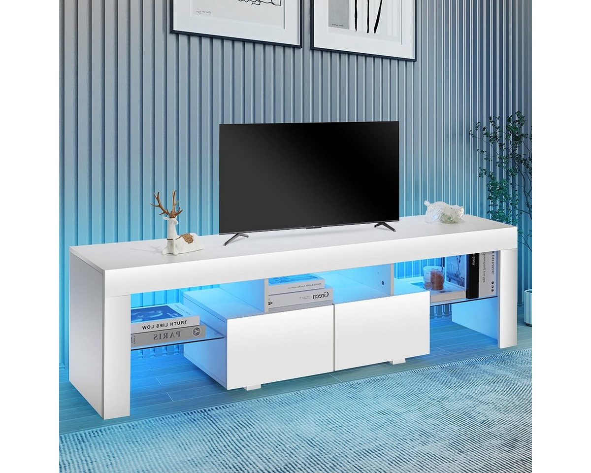 oyajia TV-Schrank Modern TV-Schrank mit LED-Leuchten, Lowboard TV-Schrank, günstig online kaufen