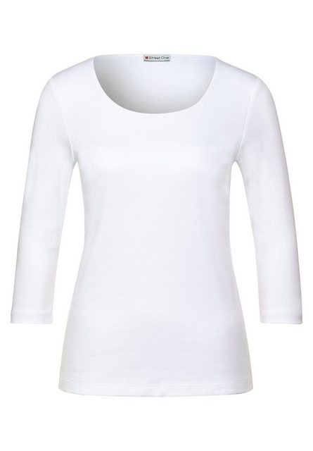 STREET ONE 3/4-Arm-Shirt Street One Shirt Pania in Unifarbe in White (1-tlg günstig online kaufen