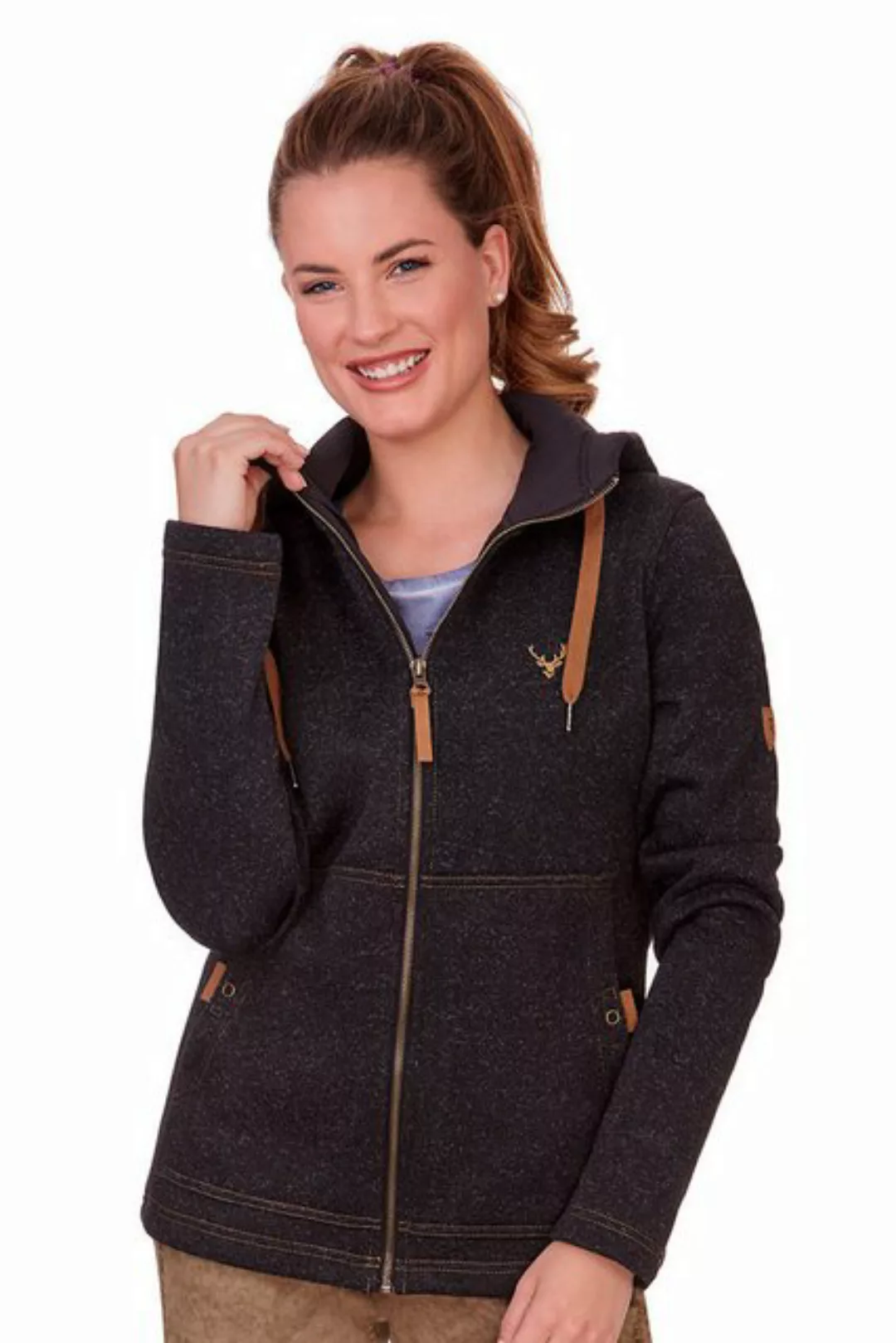 Tom Collins Outdoorbluse Strickfleecejacke Damen - RAMIRA - anthrazit, mitt günstig online kaufen