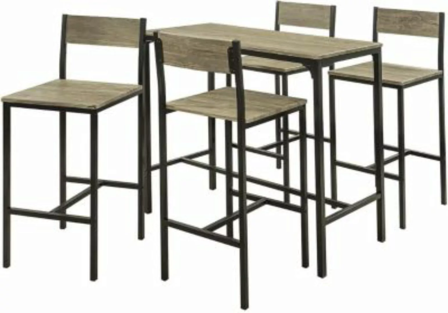 SoBuy® 5-teilig Bartisch Set Esstisch Bistrotisch mit 4 Stühlen Sitzgruppe günstig online kaufen