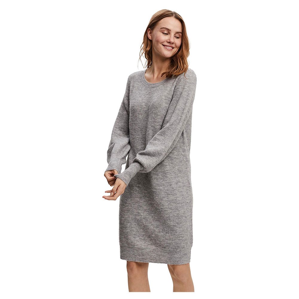 Vero Moda Simone Langarm Kurzes Kleid XL Light Grey Melange günstig online kaufen