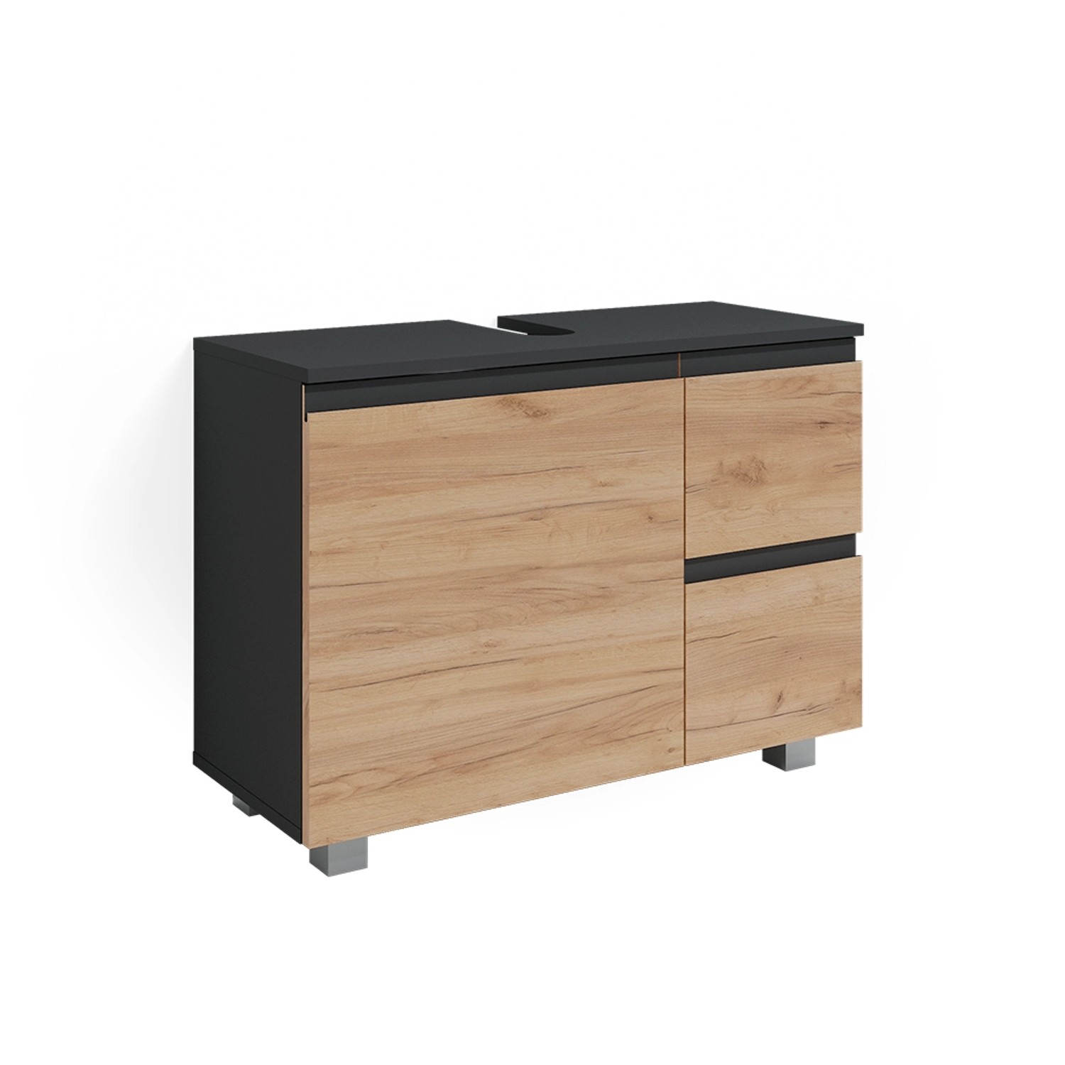 Vicco Waschbeckenunterschrank J-Shape, Anthrazit/Eiche, 80 x günstig online kaufen