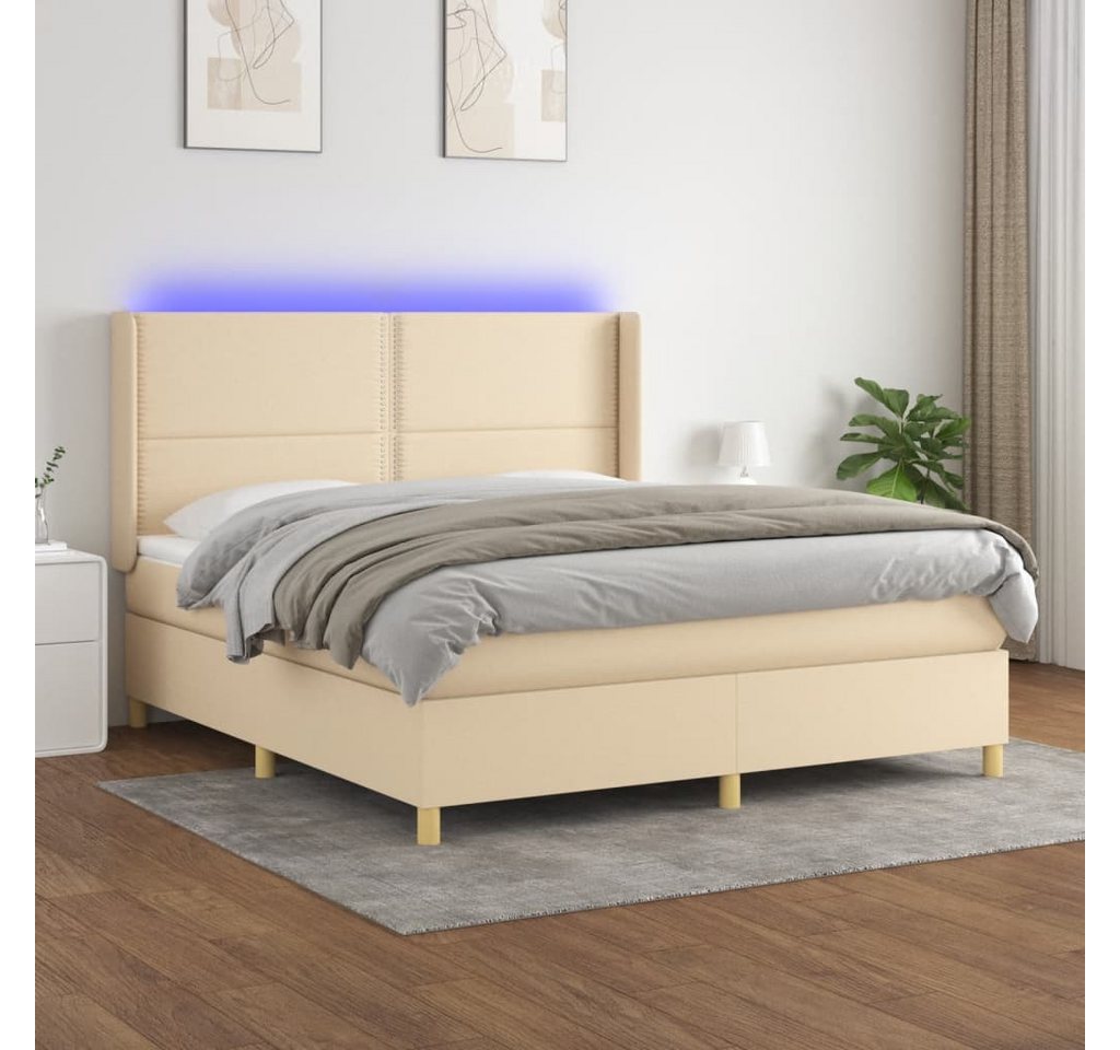 vidaXL Boxspringbett Bett Boxspringbett mit Matratze und LED Stoff (180 x 2 günstig online kaufen