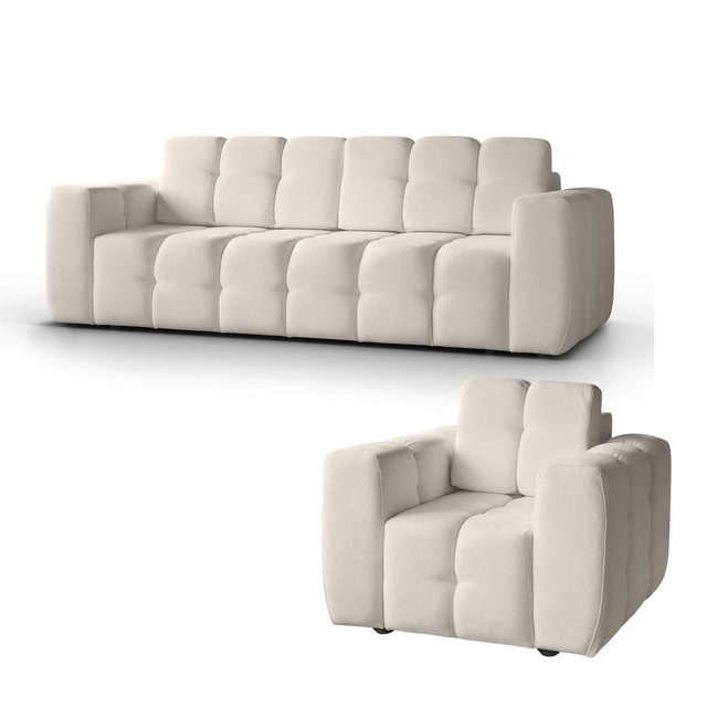 MOEBLO Polstergarnitur Tantalia + Hocker/Sessel, (Dreisitzer-Sofa Zweisitze günstig online kaufen