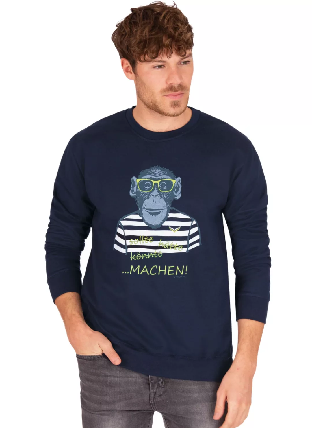 Trigema Sweatshirt "TRIGEMA Sweatshirt mit großem Affen-Druckmotiv" günstig online kaufen