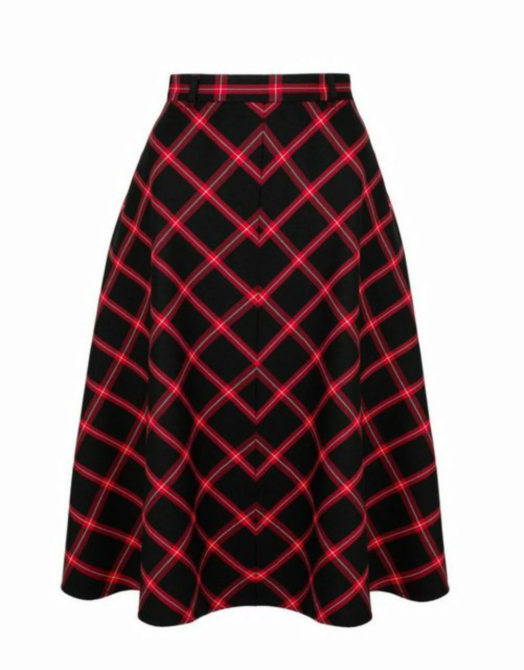 Hell Bunny A-Linien-Rock Janine Skirt Tellerrock Kariert Vintage Swing Retr günstig online kaufen