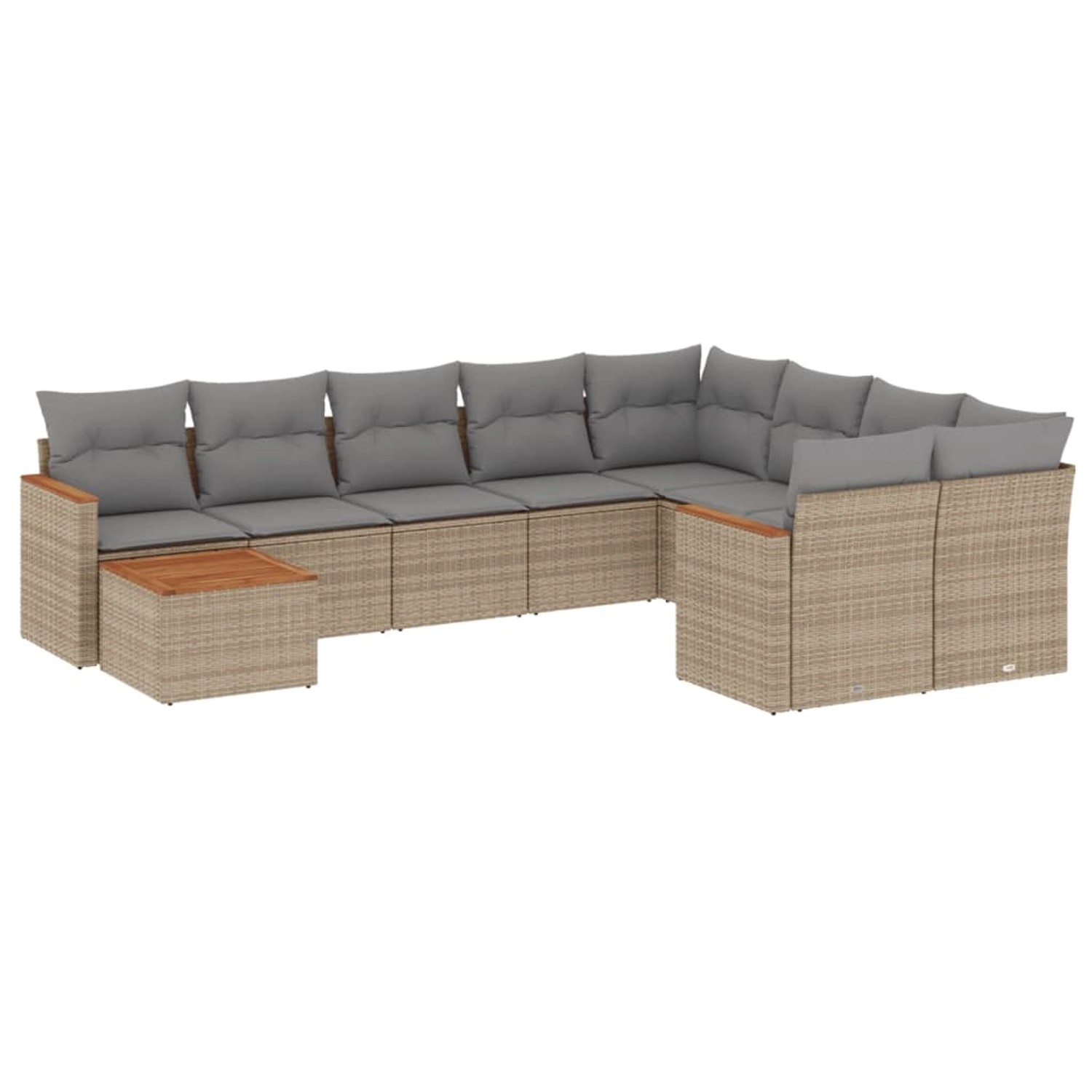 vidaXL 10-Tlg Garten-Sofagarnitur mit Kissen Beige Poly Rattan 3226318 günstig online kaufen