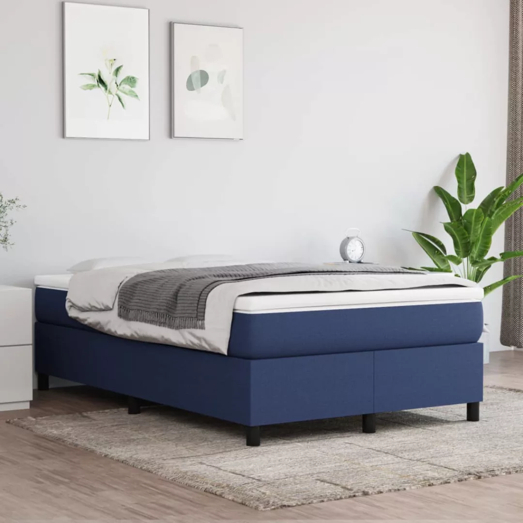 Vidaxl Boxspringbett Blau 120x200 Cm Stoff günstig online kaufen