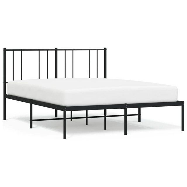 vidaXL Bettgestell, Bettrahmen mit Kopfteil Metall Schwarz 120x190 cm günstig online kaufen