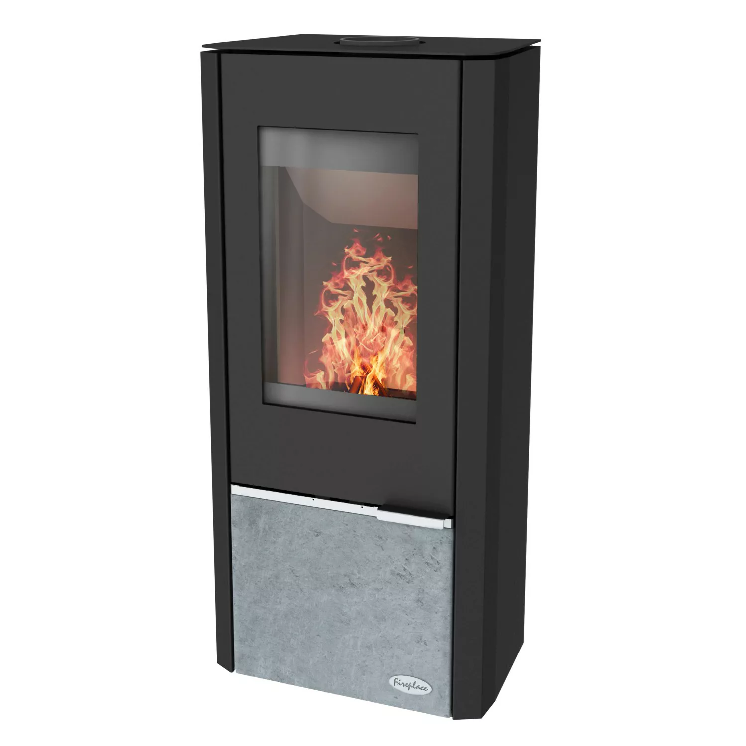 Fireplace Kaminofen KINGSTONE Stahl mit Speckstein Speckstein Schwarz 6 kW günstig online kaufen