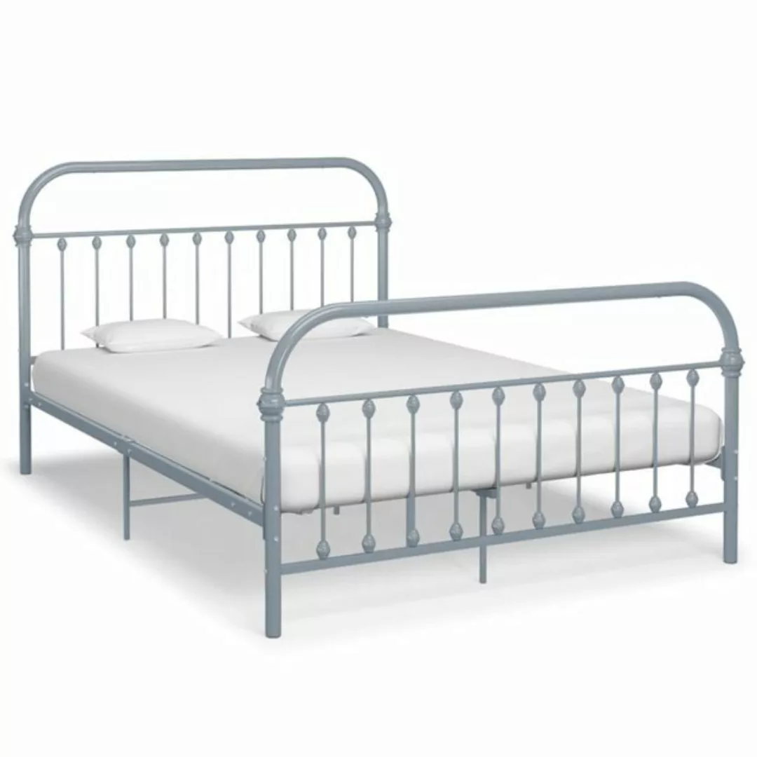 furnicato Bett Bettgestell Grau Metall 120x200 cm günstig online kaufen