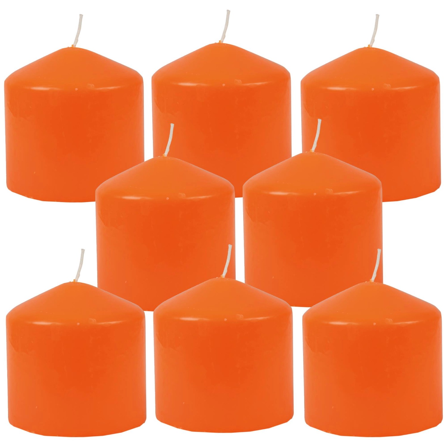 Bestgoodies Stumpenkerzen Ø8cm 8er Pack Orange günstig online kaufen