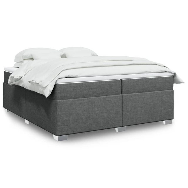 vidaXL Boxspringbett, Boxspringbett mit Matratze Dunkelgrau 200x200 cm Stof günstig online kaufen