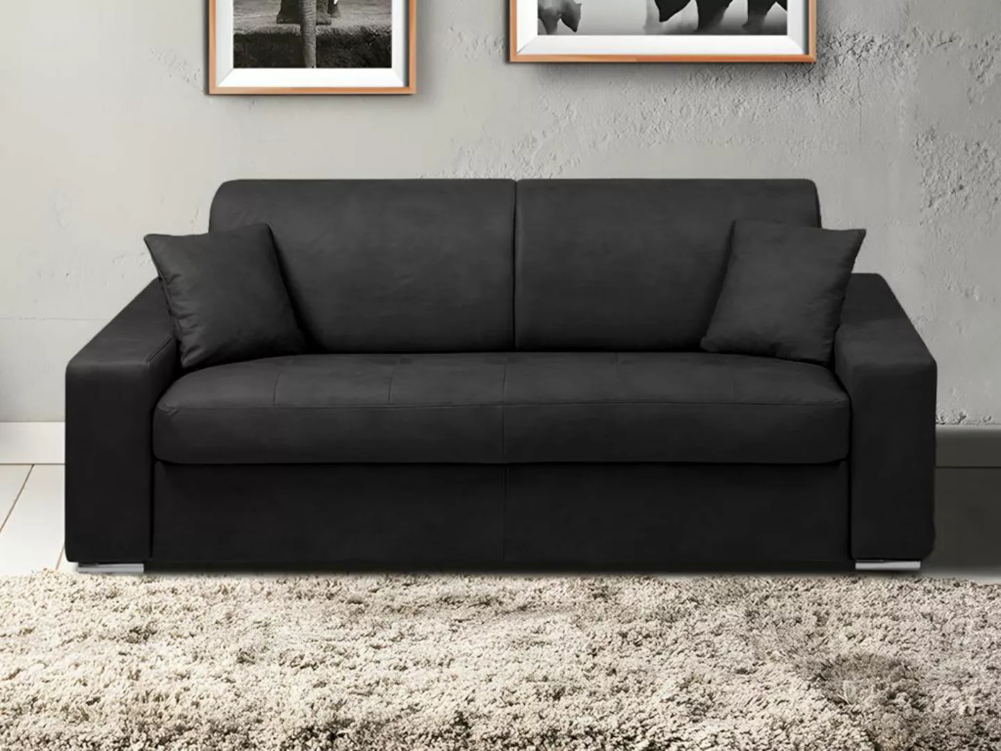 Schlafsofa 3-Sitzer - Liegefläche: 140 cm - Matratzenhöhe: 14 cm - Kunstled günstig online kaufen