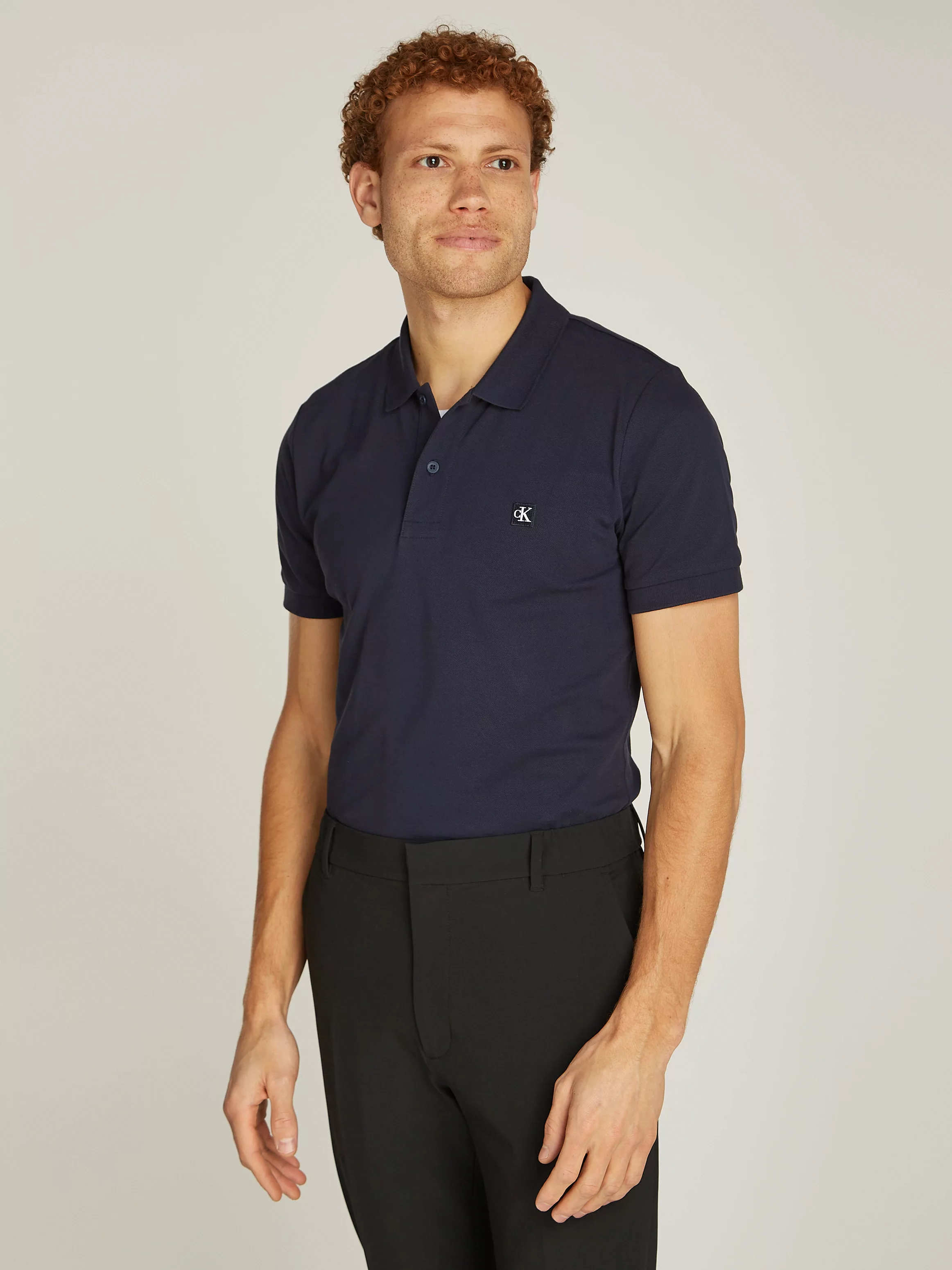 Calvin Klein Jeans Poloshirt "CK EMBRO BADGE SLIM POLO", mit Logopatch günstig online kaufen