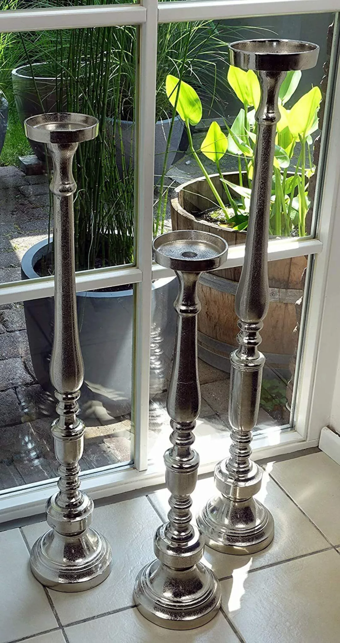 MichaelNoll Kerzenständer Kerzenständer Alu Silber Stumpenkerzen günstig online kaufen