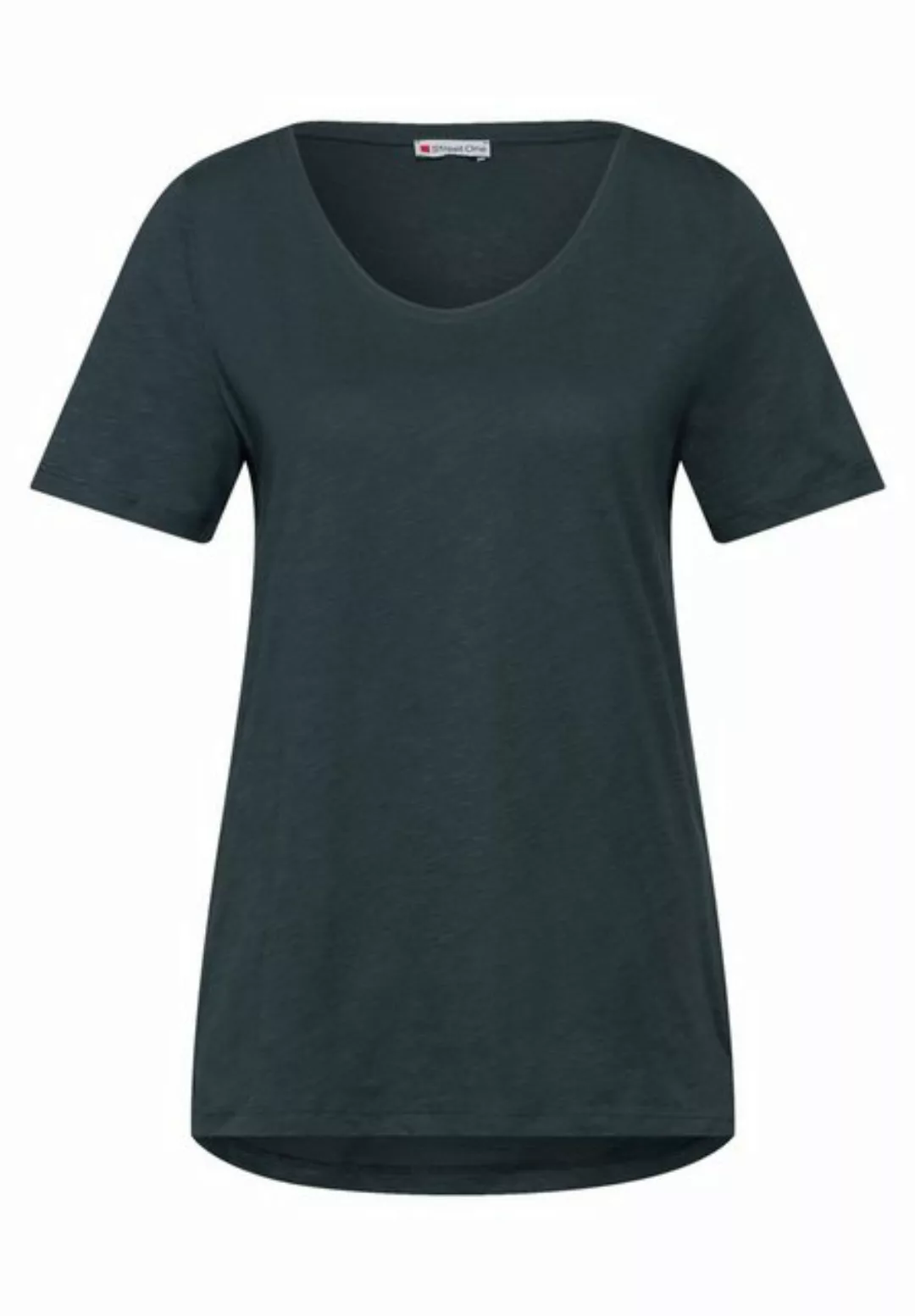 STREET ONE T-Shirt - Basic Damen T-Shirt - Kurzarmshirt einfarbig günstig online kaufen