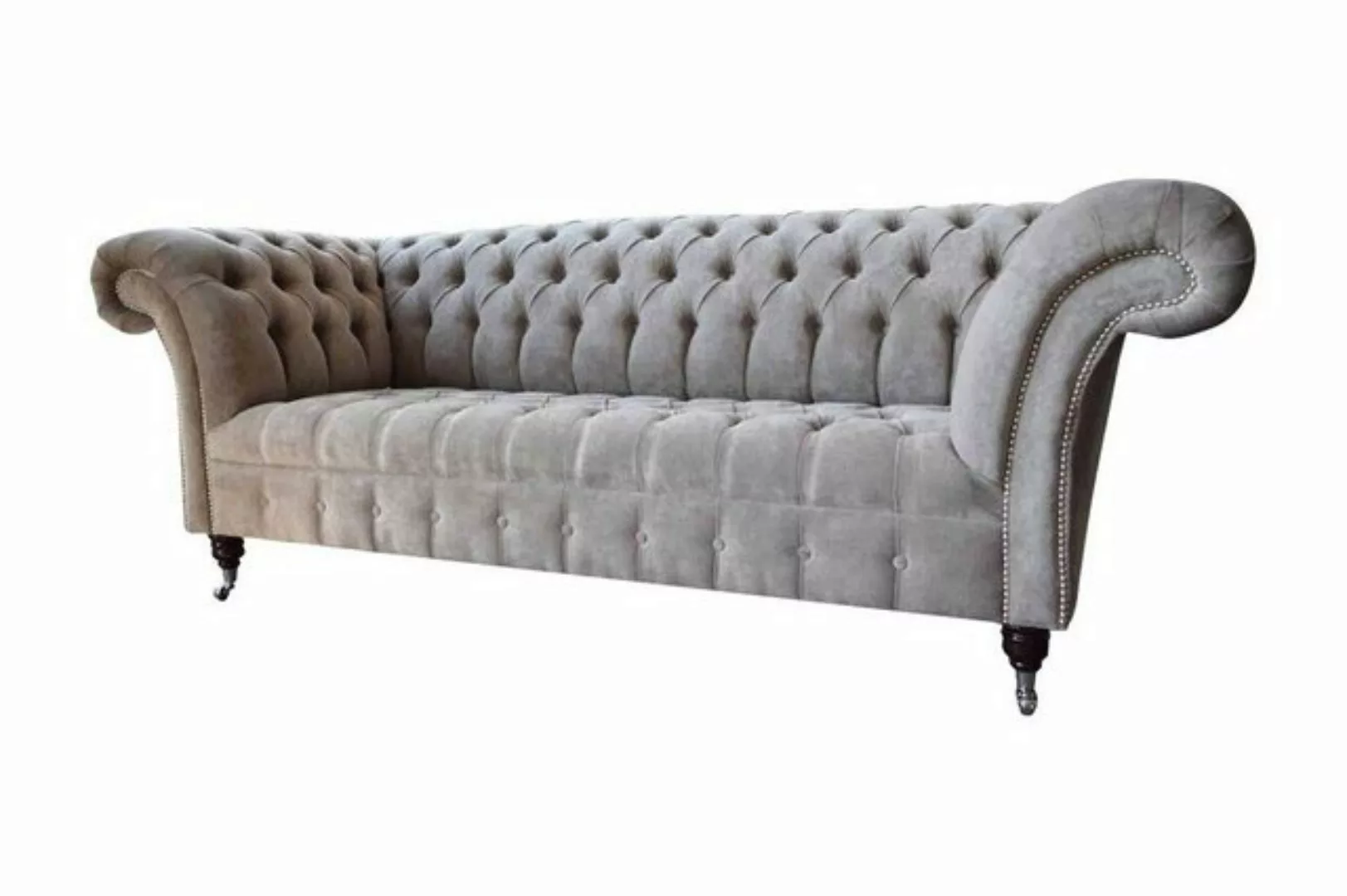 Xlmoebel Sofa Grau Chesterfield Sofa Dreisitzer Sitzkissen Couch Möbel Neu, günstig online kaufen