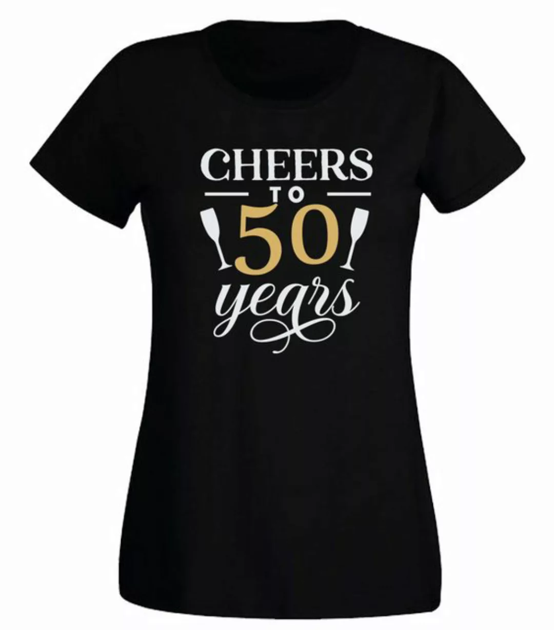 G-graphics T-Shirt Cheers to -50- years Slim-fit Damen T-Shirt mit Motiv zu günstig online kaufen