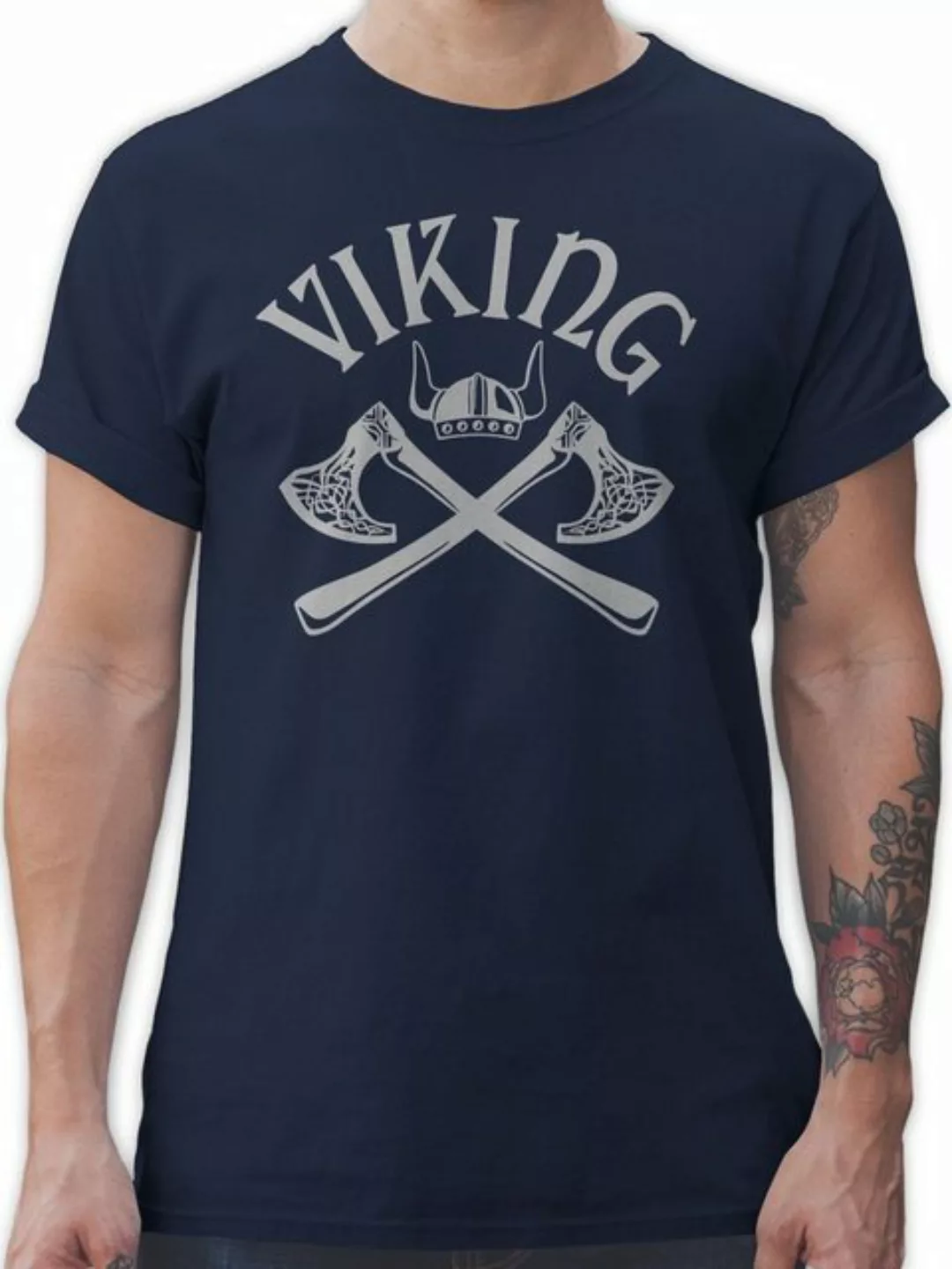 Shirtracer T-Shirt Wikinger Viking Nordmänner Odin Walhall Streitaxt Wiking günstig online kaufen