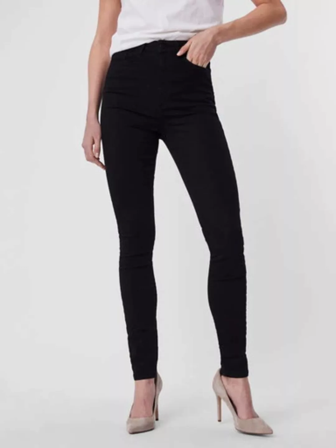 Vero Moda Skinny-fit-Jeans "VMSANDRA SHR SKINNY JEANS BLACK NOOS" günstig online kaufen