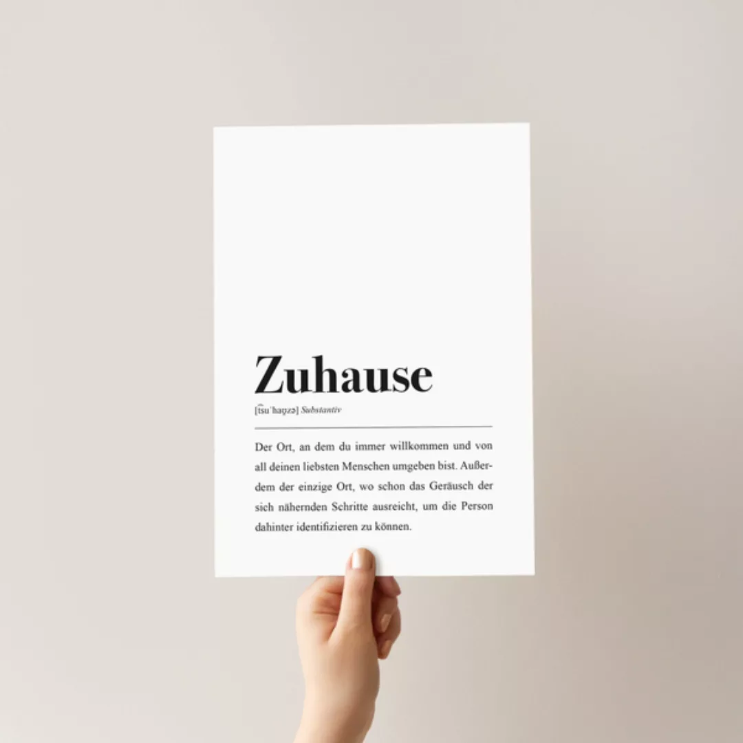 Zuhause Poster Din A4: Zuhause Definition günstig online kaufen