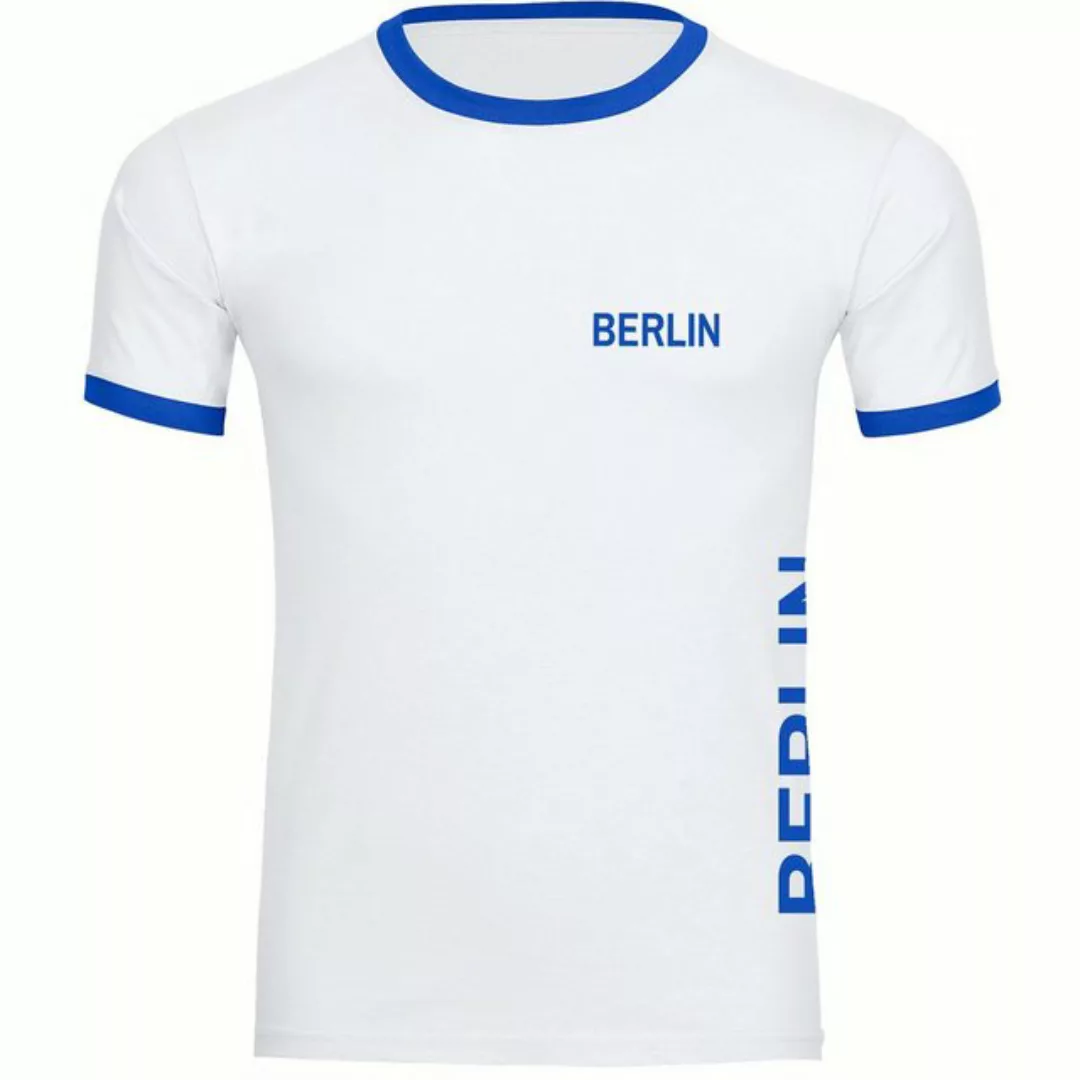multifanshop T-Shirt Kontrast Berlin blau - Brust & Seite - Männer günstig online kaufen