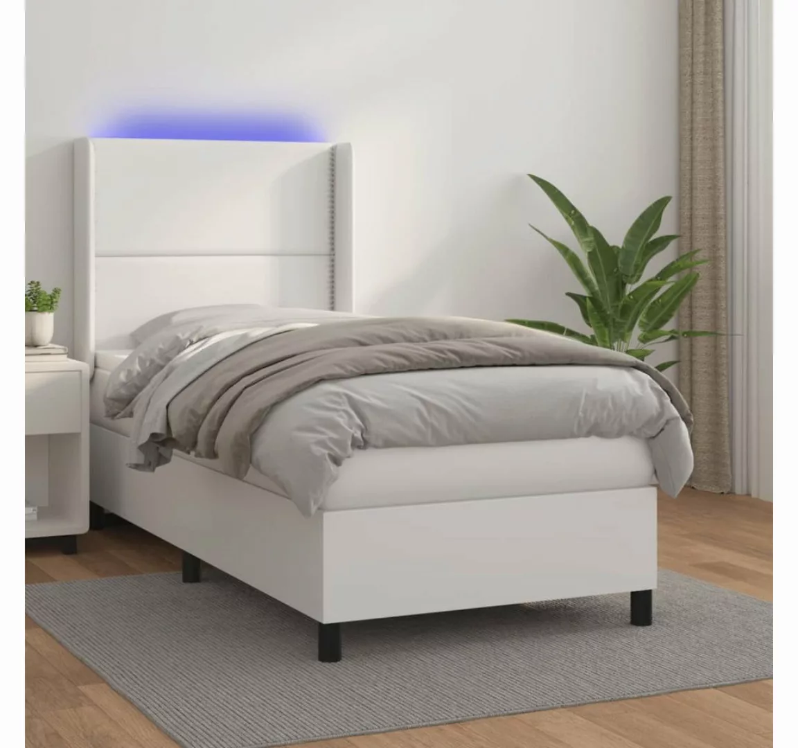 vidaXL Boxspringbett Boxspringbett mit Matratze und LED Kunstleder (90 x 19 günstig online kaufen