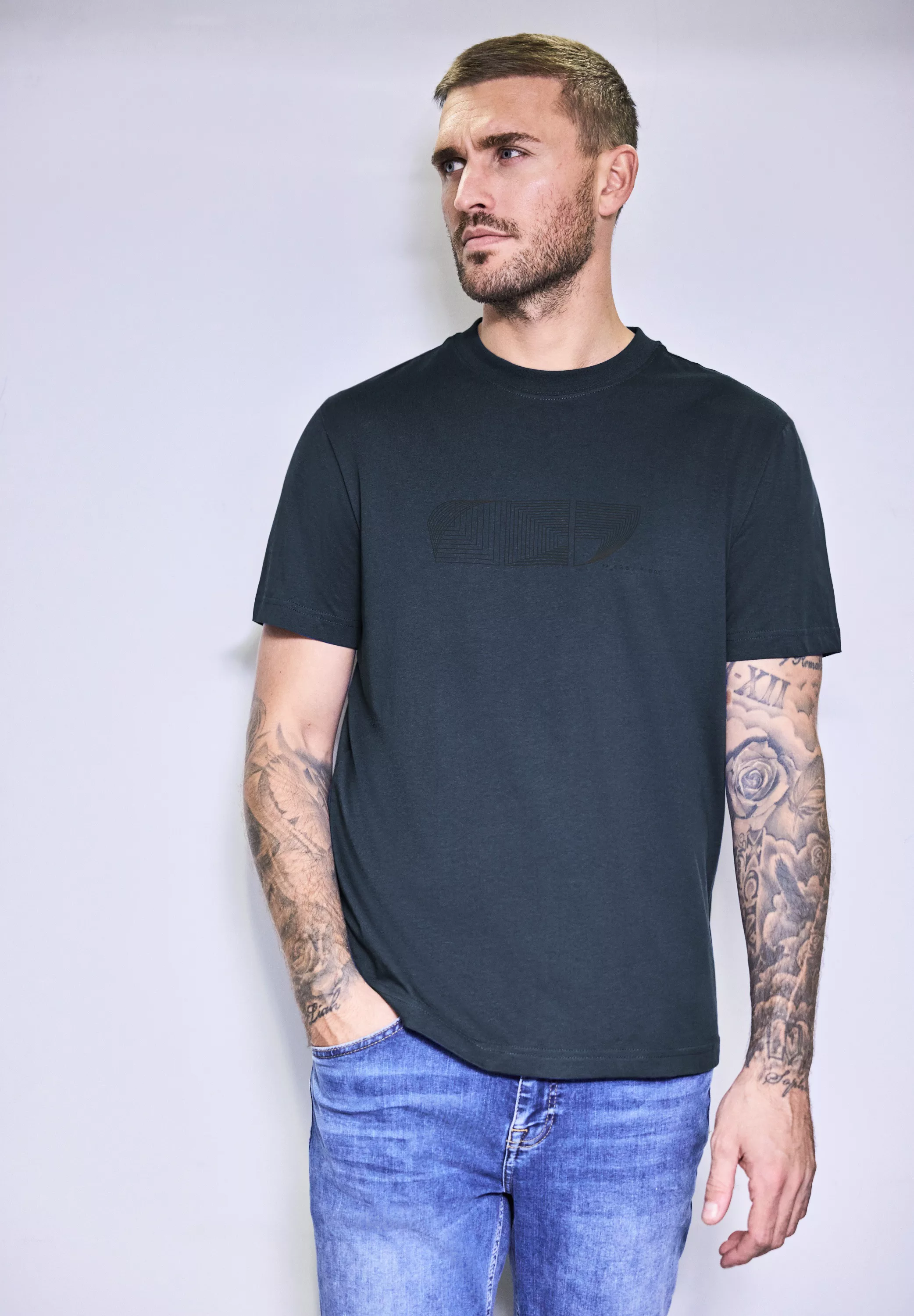 STREET ONE MEN T-Shirt, mit Rundhalsausschnitt günstig online kaufen