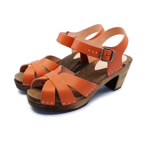 Blomma - Schwedische Holz Clogs Sandale Von Me&Myclogs - High Mid Heel günstig online kaufen