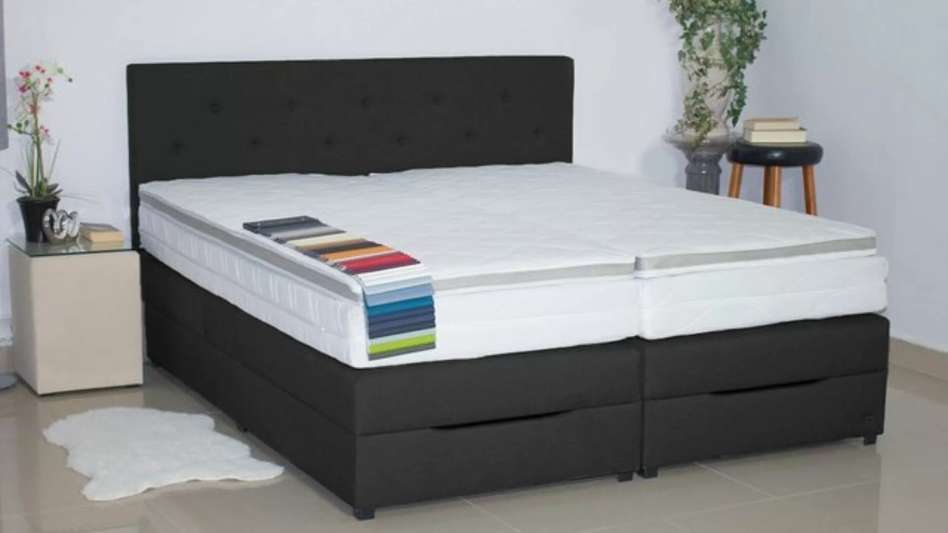 PAARA Boxspringbett Rio mit Bettkasten Kopfteil verstellbar Stauraum, inkl. günstig online kaufen