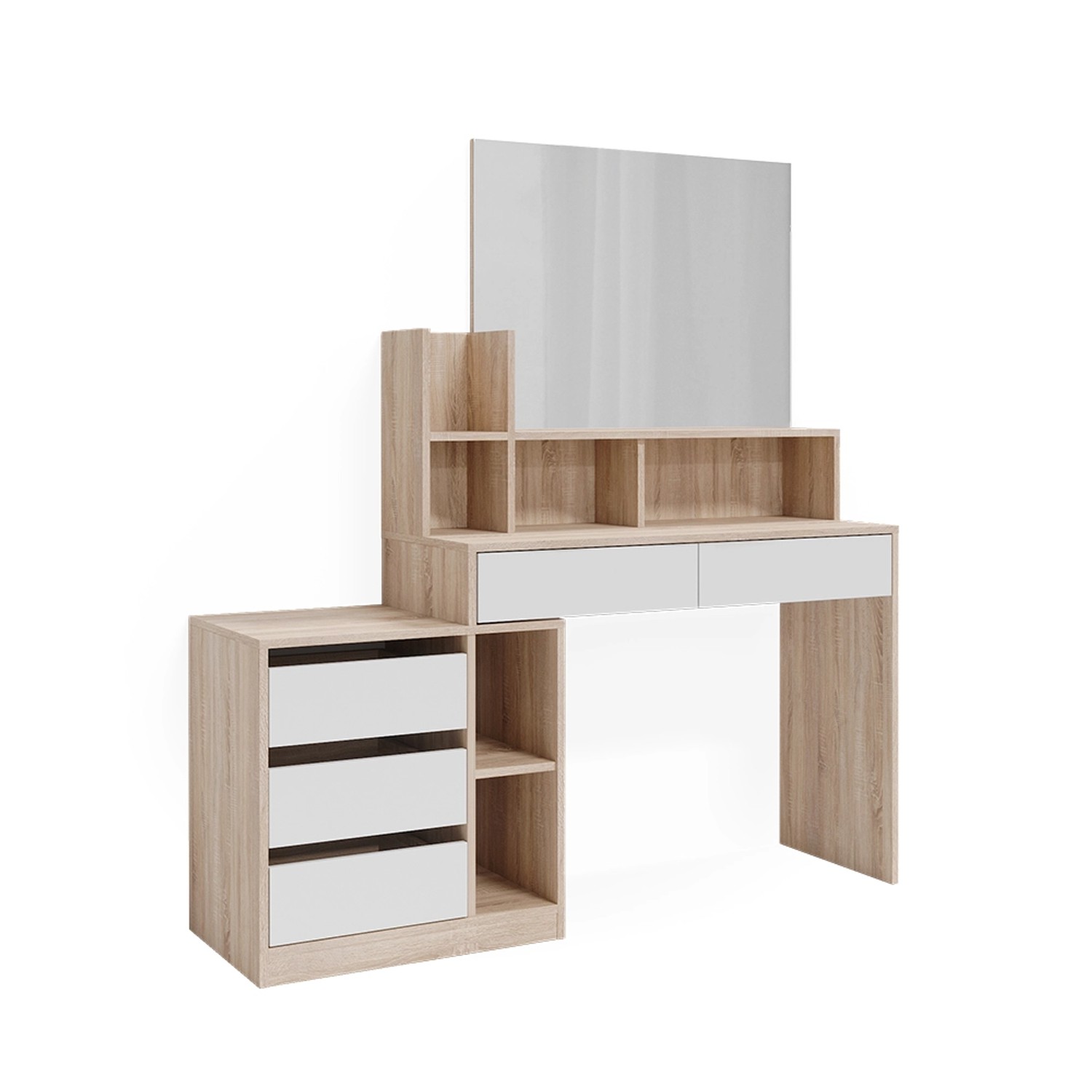 Vicco Schminktisch Anja, Weiß/Sonoma, 139.8 cm günstig online kaufen
