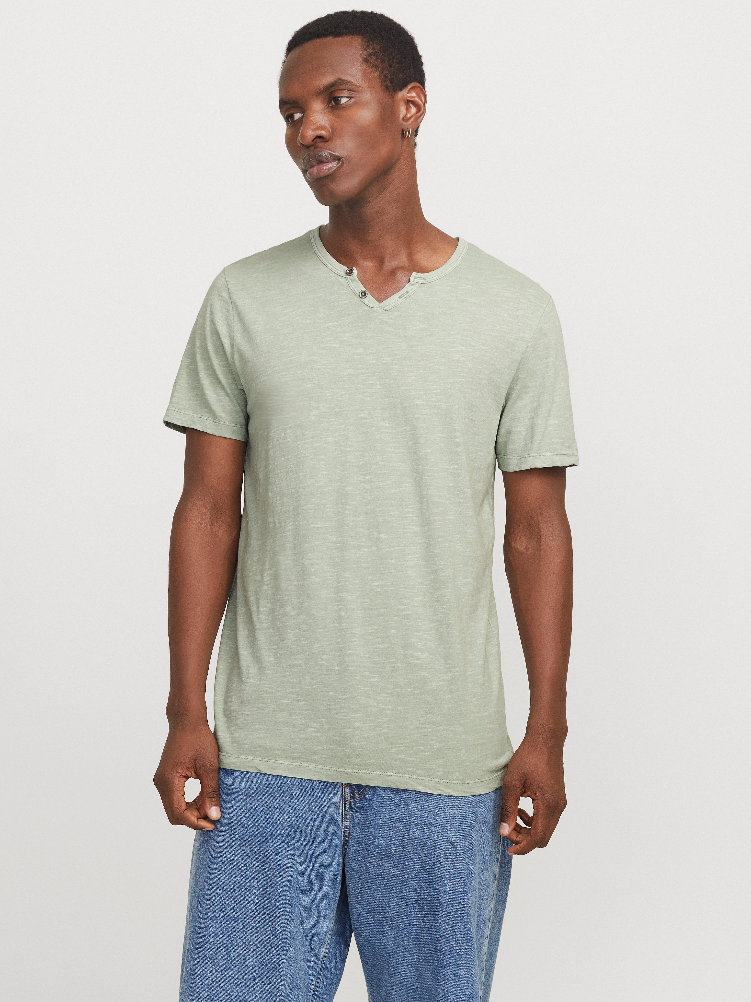 Jack & Jones T-Shirt JJESPLIT NECK günstig online kaufen
