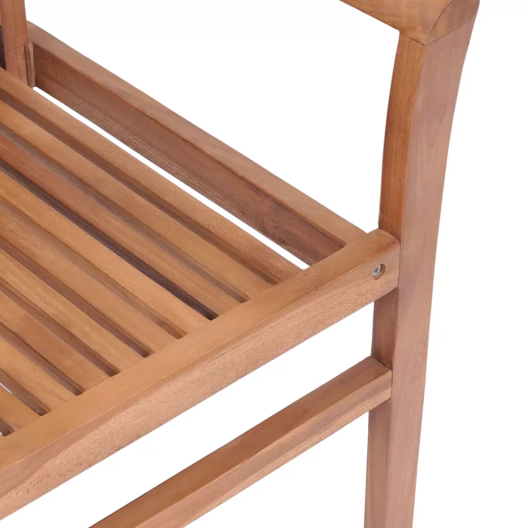 Essstühle 2 Stk. Mit Blattmuster-kissen Massivholz Teak günstig online kaufen