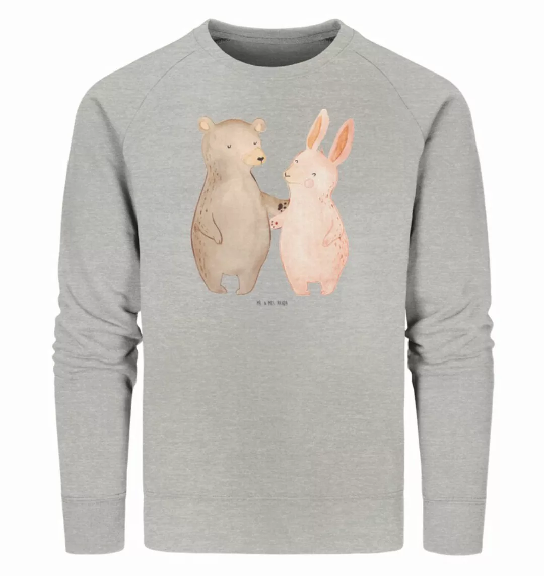 Mr. & Mrs. Panda Longpullover Größe M Bär und Hase Umarmen - Heather Grey - günstig online kaufen