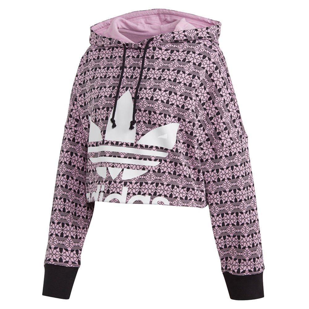 Adidas Originals All Over Print Cropped Kapuzenpullover 40 Magic Berry / Bl günstig online kaufen