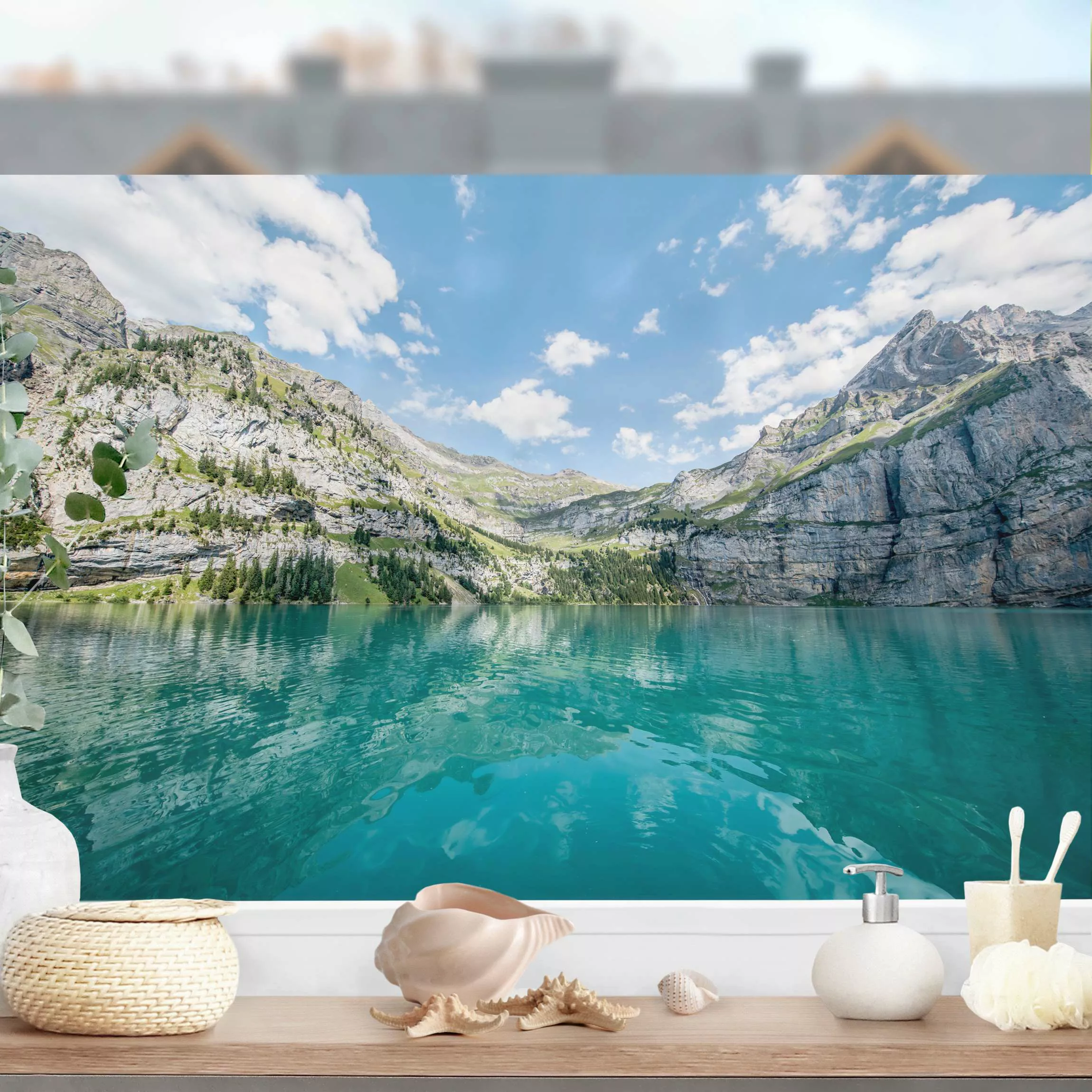 Fensterfolie Traumhafter Bergsee günstig online kaufen