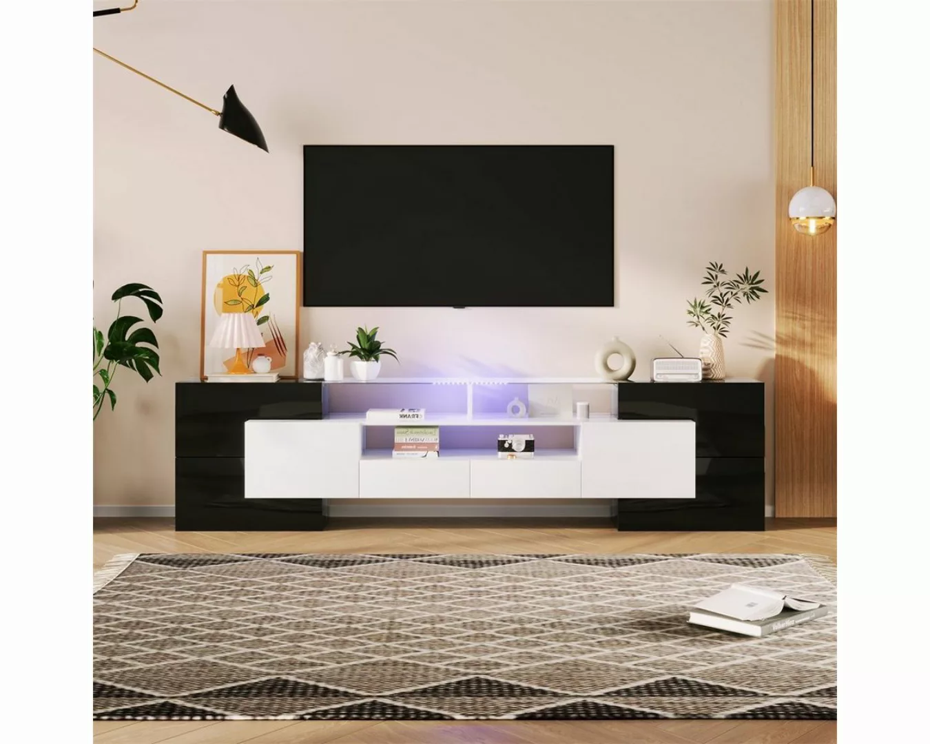 autolock TV-Schrank LED TV Lowboard,TV Halterung(200*30*61cm) mit LED-Beleu günstig online kaufen