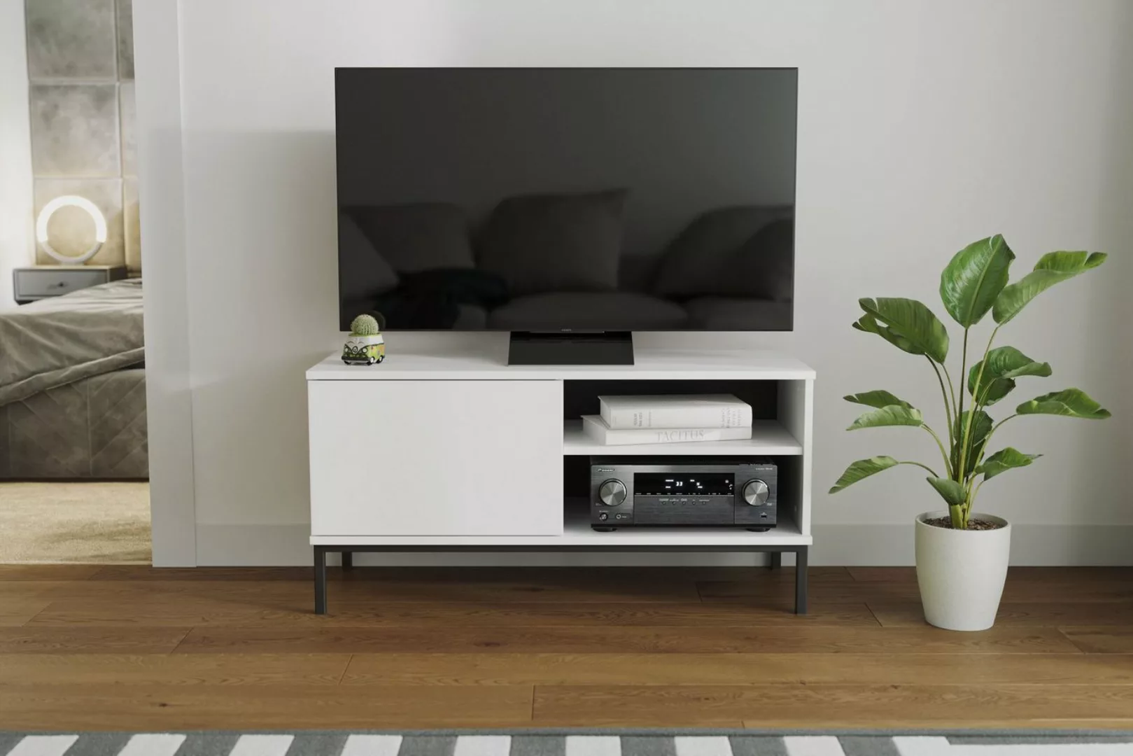 Furnix TV-Schrank Kommode FORSETTI RTV1D Fernsehschrank mit Klapptür, offen günstig online kaufen