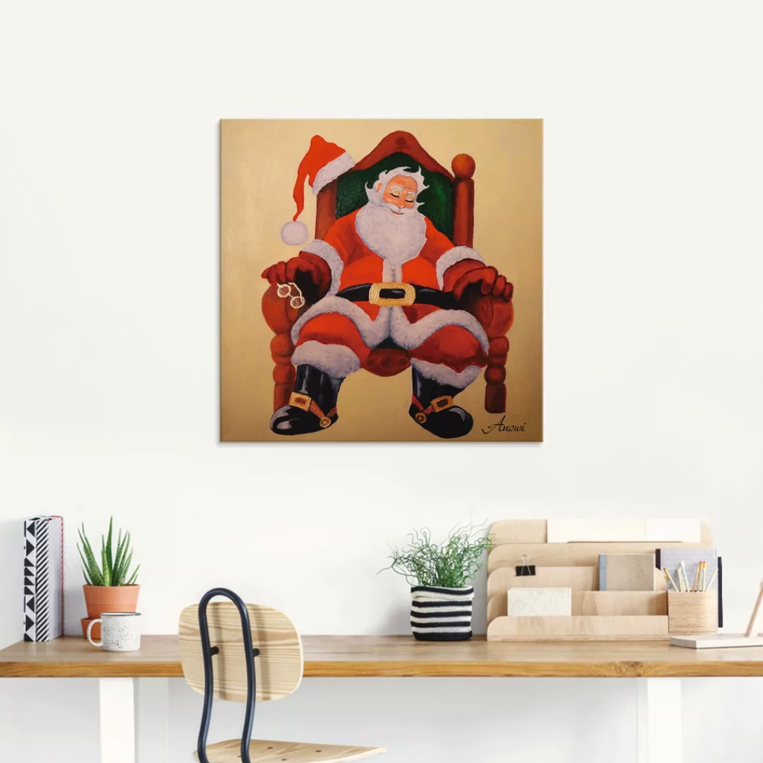 Artland Glasbild "Schlafender Weihnachtsmann", Weihnachten, (1 St.) günstig online kaufen