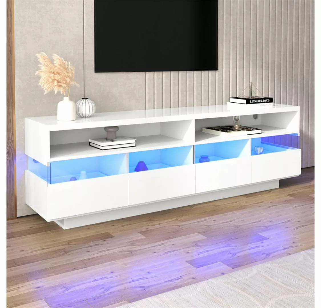 autolock TV-Schrank Hochglanz-TV-Schranktisch lowboard TV-Tisch mit LED-Bel günstig online kaufen