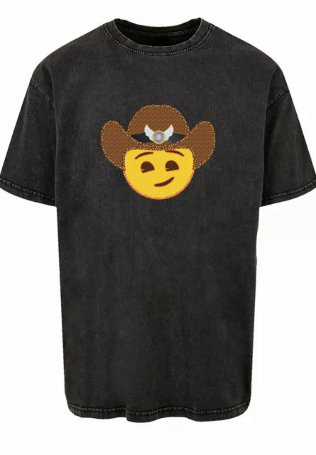 emoji couture T-Shirt Smiling sequin yellow face cowboy hat Premium Qualitä günstig online kaufen